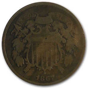 1867 Two Cent Piece Good 1867 Two Cent Piece Good